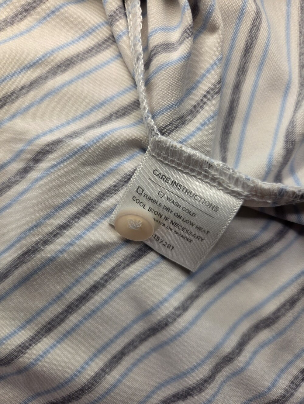 Mizzen+Main Polo Mens Medium Trim White Gray Blue Stripe Golf - Picture 6 of 7